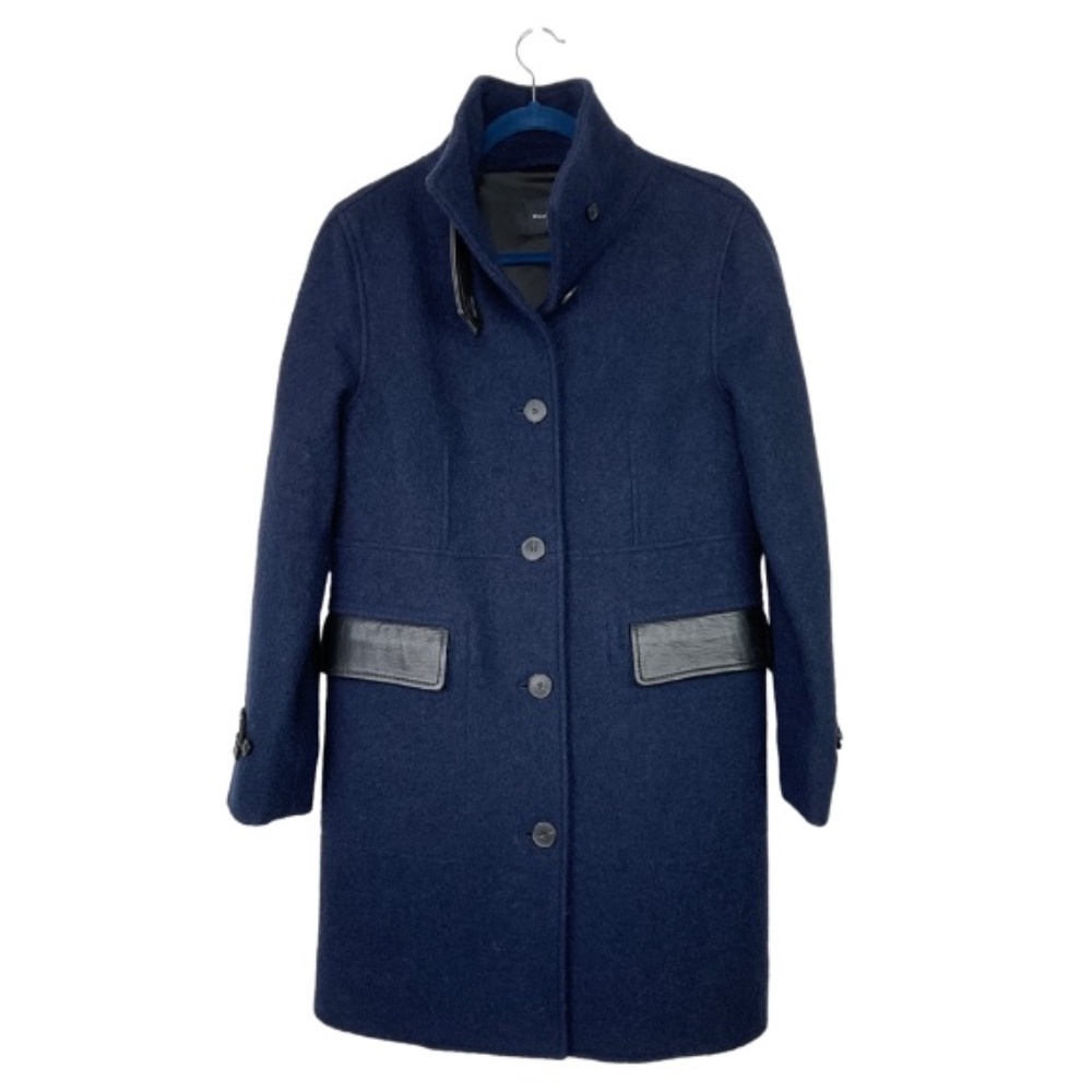Club Monaco Wool Leather Detail Coat - Stunning! - Picture 12 of 12